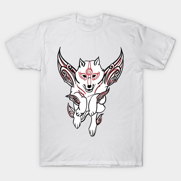 Okami Wolf Jump T-Shirt by SuperPancake